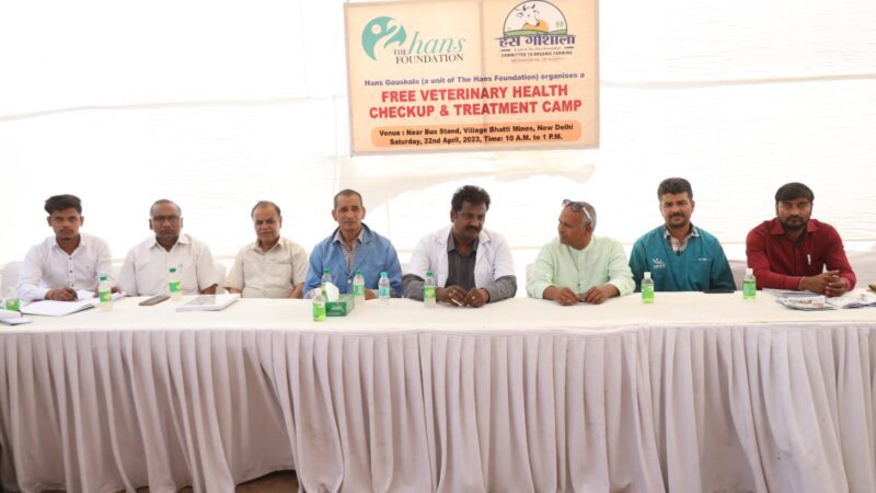 सेवा: हंस गौशाला ने भाटी माइंस में लगाया निशुल्क पशु चिकित्सा एवं जांच शिविर