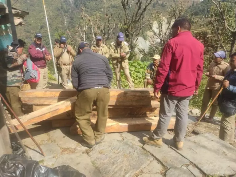 शिकंजा: वन विभाग की टीम क छापामारी में देवदार की बेशकीमती अवैध लकड़ी बरामद, आरोपी फरार