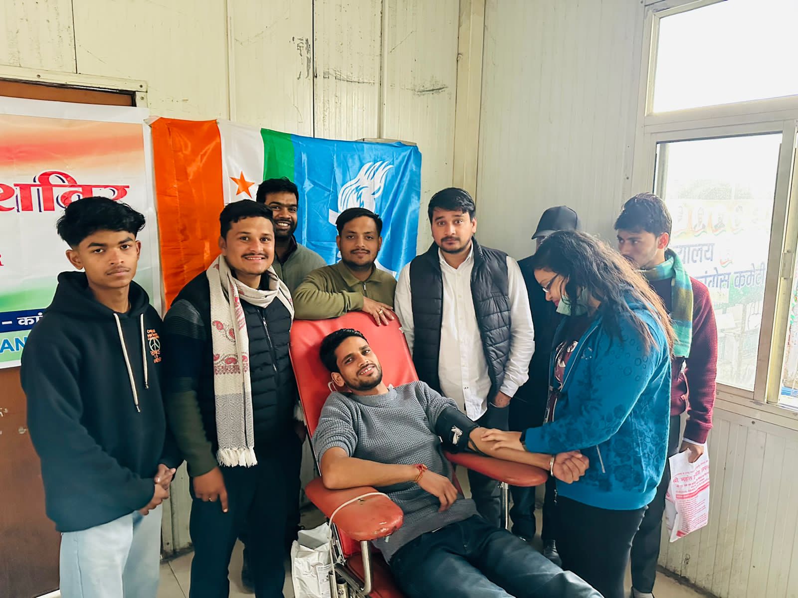महादान: एनएसयूआई की ओर से कांग्रेस भवन में आयोजित कैंप में कार्यकर्ताओं ने किया रक्तदान