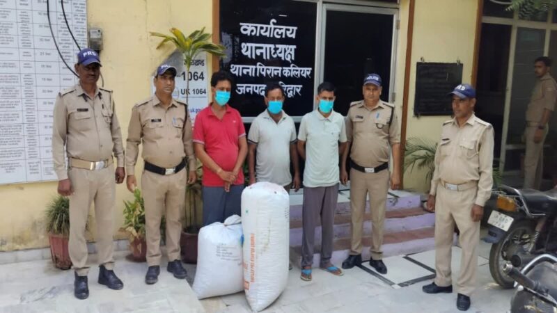 भारी मात्रा में डोडा पोस्त के साथ तीन गिरफ्तार