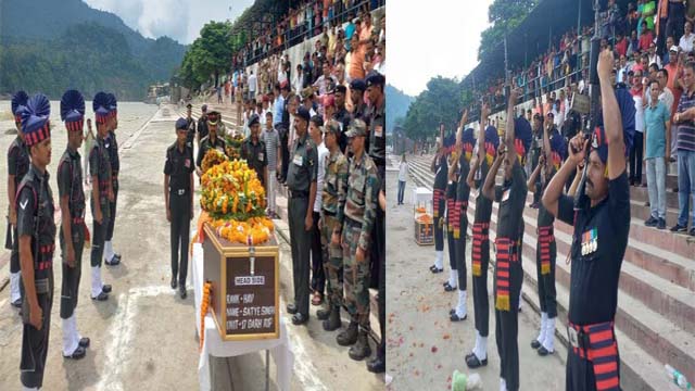 जयहिंद: शहीद सूबेदार सत्ये सिंह बिष्ट का पार्थिव शरीर पंचतत्वों में विलीन