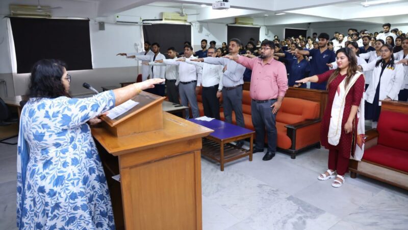आयोजन: टीएमयू के डेंटल कॉलेज में विद्यार्थियों ने लिया नशा मुक्त भारत का संकल्प