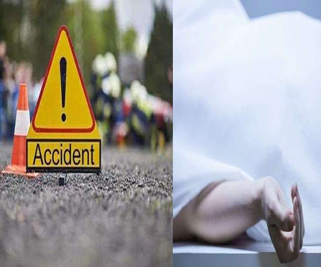 हादसा: डिवाइडर से टकराकर पलट गई कार, एक कार सवार की मौत, तीन घायल