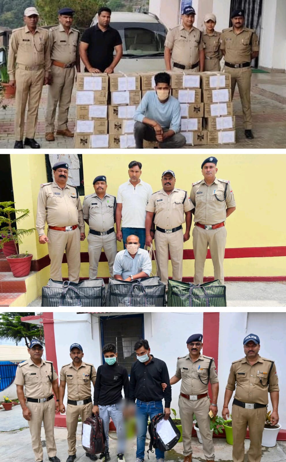 कामयाबी: पुलिस के चैकिंग अभियान के दौरान चार नशा तस्कर गिरफ्तार, भारी मात्रा में चरस, गांजा और अवैध शराब बरामद