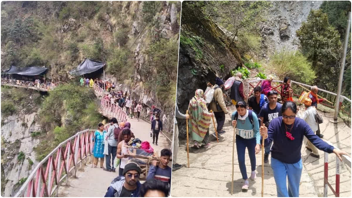 राहत: पैदल मार्ग खुलने पर यात्रियों ने ली राहत की सांस,चार हजार से अधिक यात्री पहुंचे यमुनोत्री