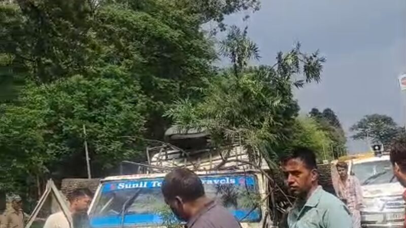 हादसा: चलते हुए सवारी वाहन के उपर पेड़ गिरने से एक की मौत,एक घायल