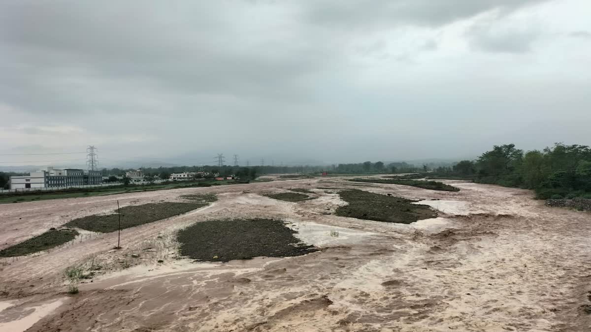 उफनते नाले में बहने से बाल-बाल बचा युवक