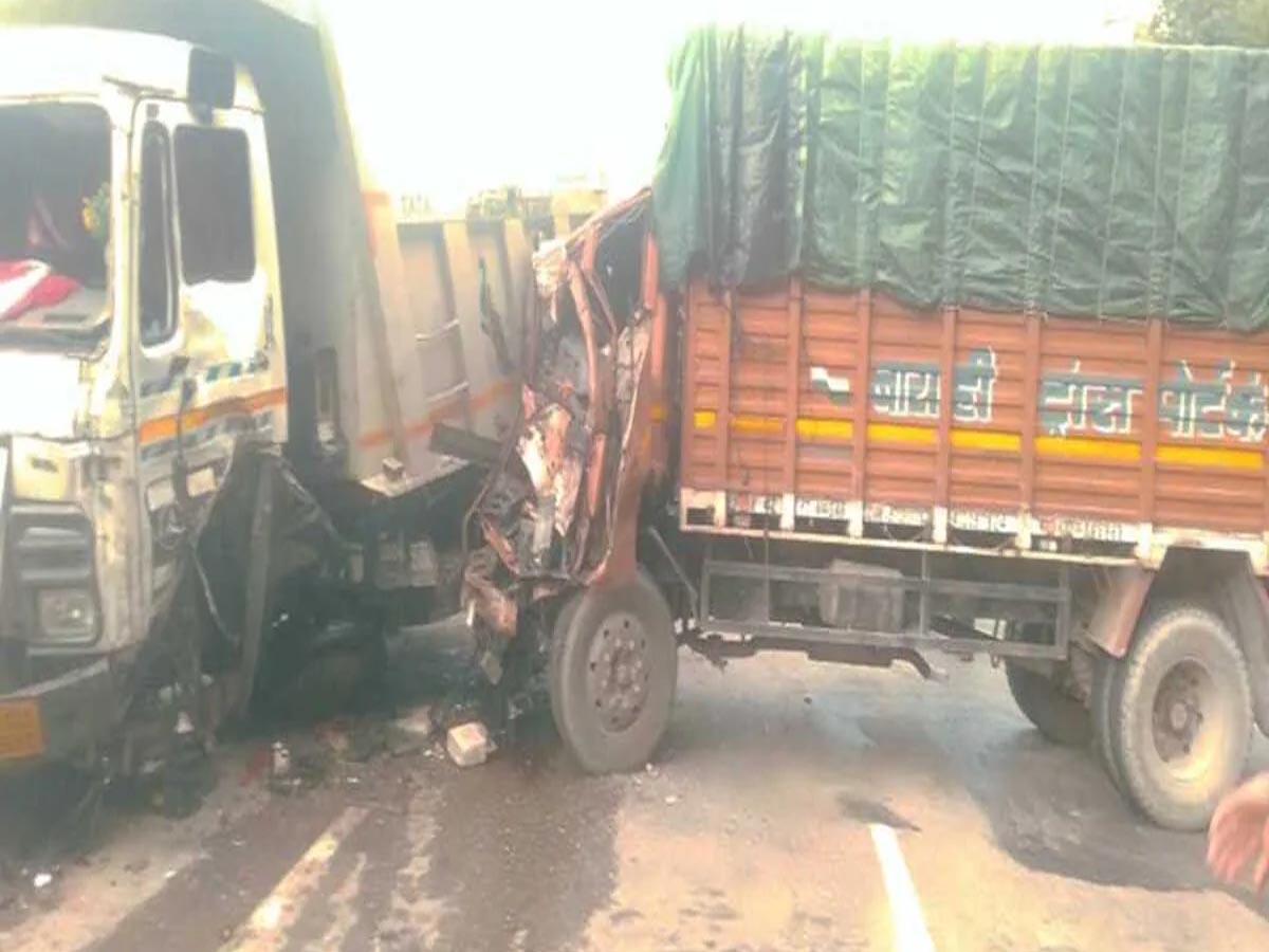 दुखद: डंपर और ट्रक में हुई आमने-सामने की भिड़ंत में ट्रक चालक की दर्दनाक मौत