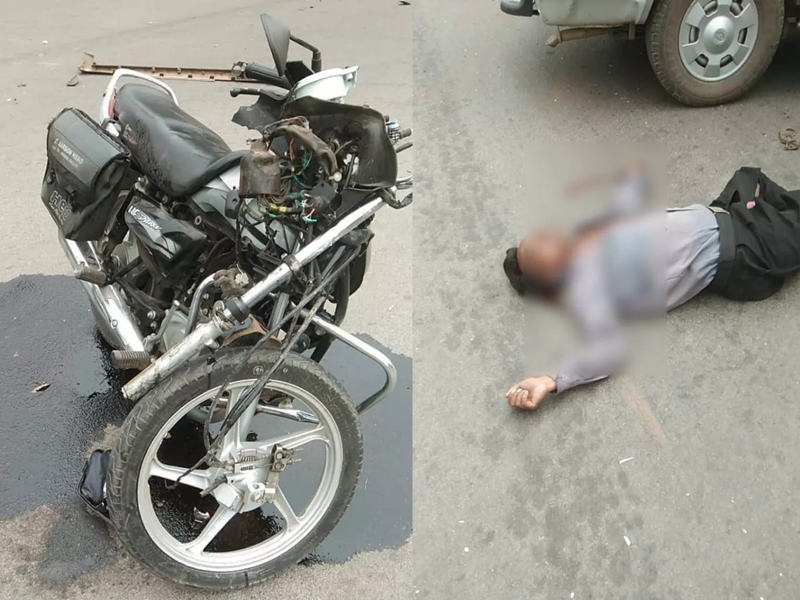 दुखद : बाइक सवार युवकों को अज्ञात वाहन ने मारी टक्कर, युवक की मौत, साथी की हालत गंभीर