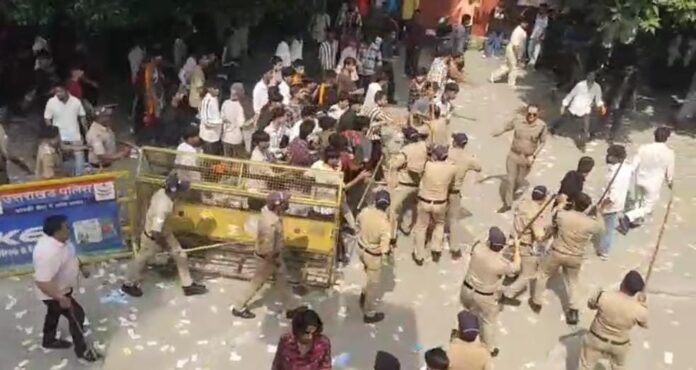 विवाद: डीएवी कॉलेज में चुनाव प्रचार के दौरान छात्र गुटों में भिडंत, पुलिस ने बल प्रयोग कर खदेडा