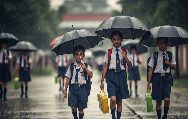संकट: बारिश के चलते पटरी से उतरी शिक्षा व्यवस्था, बच्चों की पढ़ाई का हो रहा नुकसान