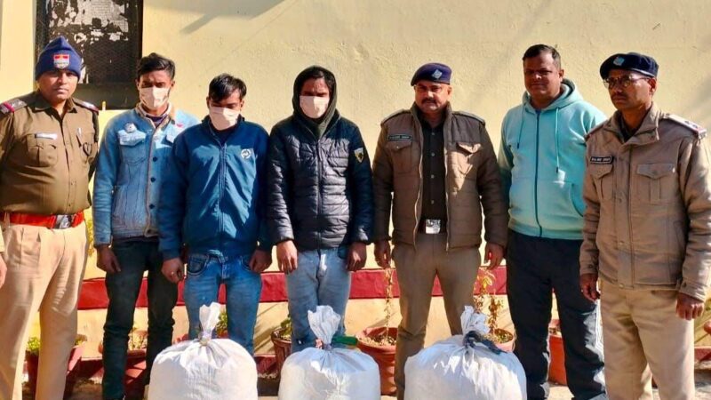कामयाबी: कार से तस्करी किया जा रहा 13 लाख रुपए का गांजा बरामद, तीन तस्कर गिरफ्तार