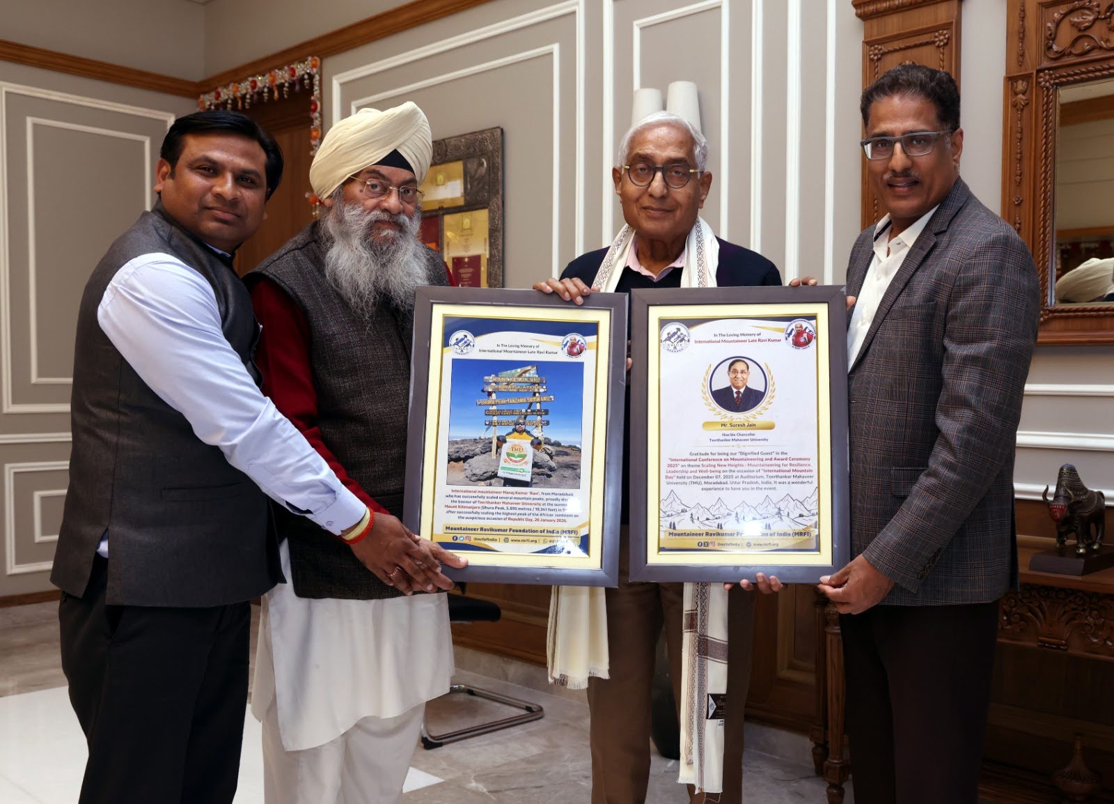 गर्व के पलः टीएमयू की अब अफ्रीका महाद्वीप की सर्वोच्च चोटी किलिमंजारो पर दस्तक