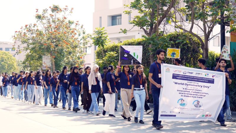 टीएमयू: वर्ल्ड ऑप्टोमेट्री डे पर परिसर में आयोजित विभिन्न कार्यक्रमों में परखी गस्टुडेंट्स की मेधा