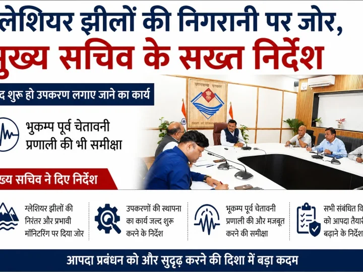 ग्लेशियर झीलों की निगरानी पर जोर, मुख्य सचिव के सख्त निर्देश