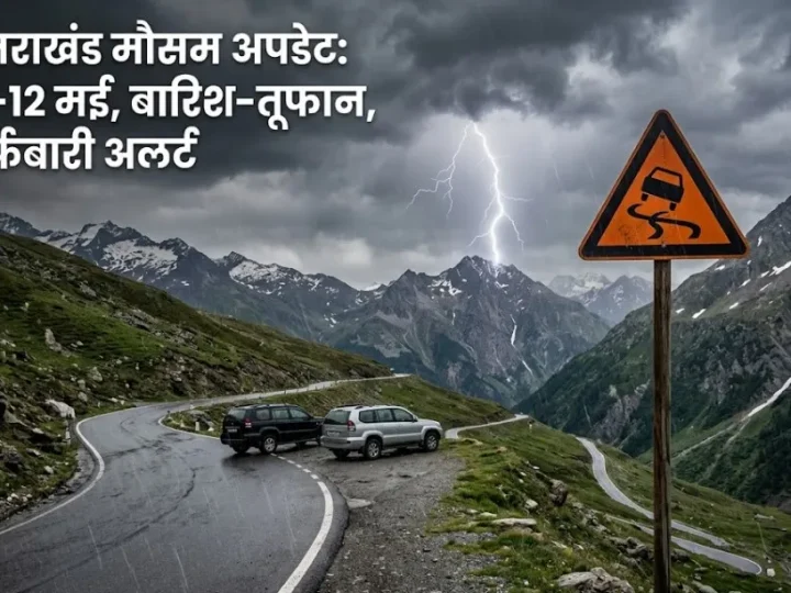 उत्तराखंड मौसम अपडेट: 11-12 मई को बारिश और तेज हवाओं का अलर्ट, पहाड़ों में बर्फबारी के आसार
