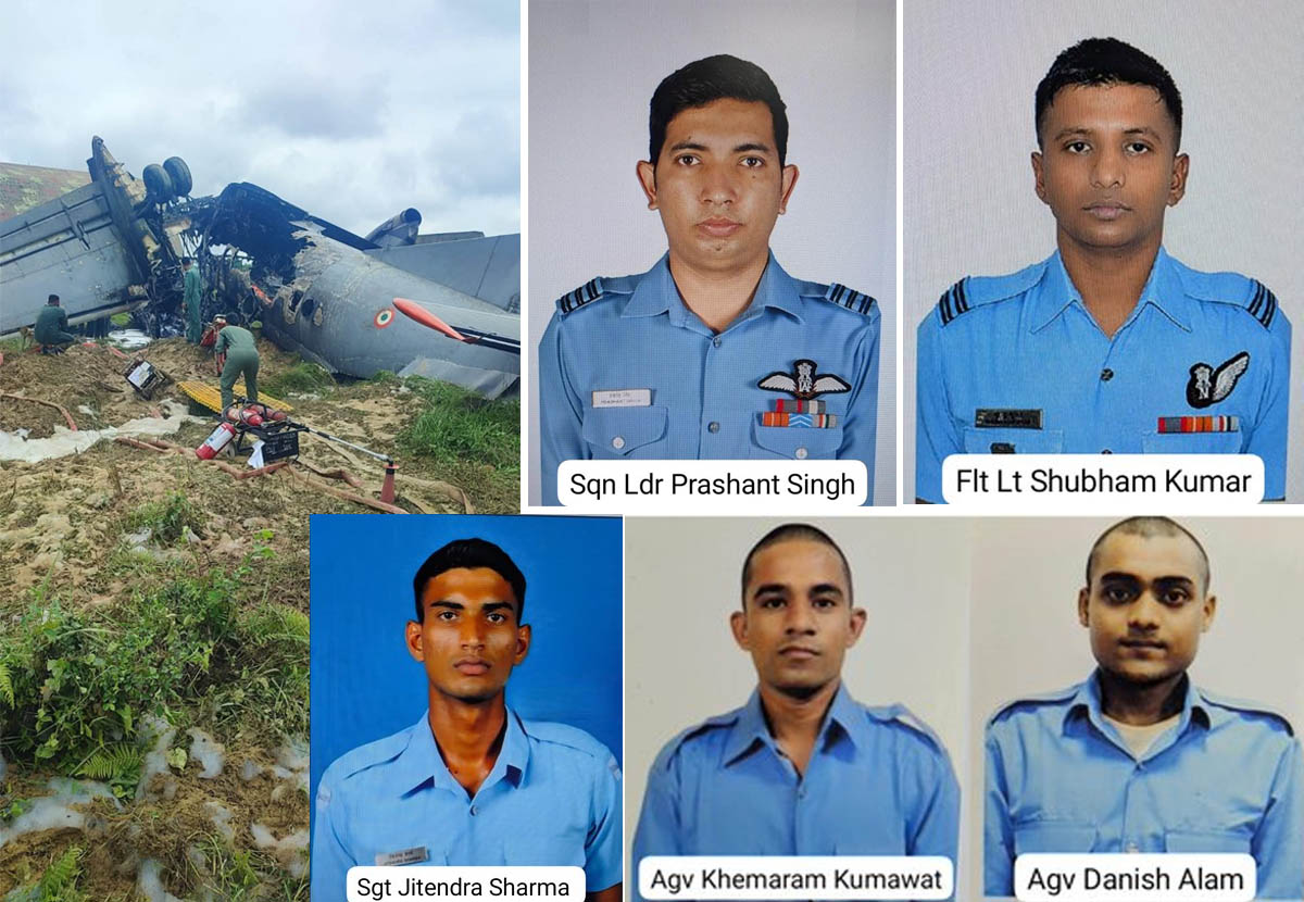 दुखद ख़बर: असम के जोरहाट में वायुसेना का विमान दुर्घटनाग्रस्त, 5 जवान शहीद, सह-पायलट घायल