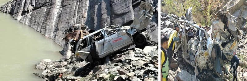 दुखद: हादसे में मृत चारों लोगों की हुई शिनाख्त, क्रेन से बाहर निकाली गई कार, तीन महिलाएं अभी लापता  