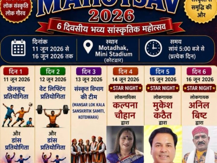 आयोजन: मालिनी महोत्सव-2026 का रंगारंग आगाज, जाने माने लोक गायक भी देंगे प्रस्तुतियां