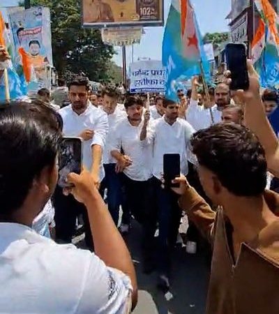 आक्रोश: केंद्रीय शिक्षा मंत्री के इस्तीफ़े की मांग को लेकर एनएसयूआई ने किया सचिवालय कूच