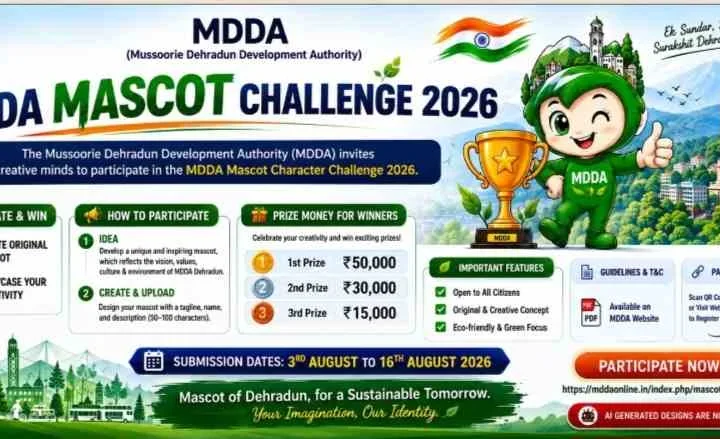 MDDA का शुभंकर और स्लोगन बनाने पर मिलेगा ईनाम, AI से बने डिजाइन नहीं होंगे मान्य