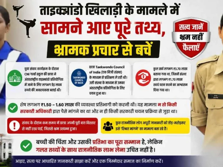 ताइक्वांडो खिलाड़ी के मामले में सामने आए पूरे तथ्य, भ्रामक प्रचार से बचें