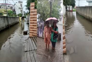 असर: भारी बारिश के चलते शहर से लेकर भाबर तक सड़कों पर हुआ जलभराव, बढ़ी लोगों की परेशानी