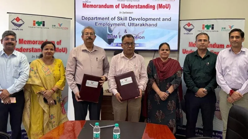 उत्तराखंड में युवाओं के कौशल विकास एवं रोजगार के अवसरों को बढ़ावा देने के लिए M3M Foundation और कौशल विकास एवं रोजगार विभाग के बीच MoU पर हस्ताक्षर
