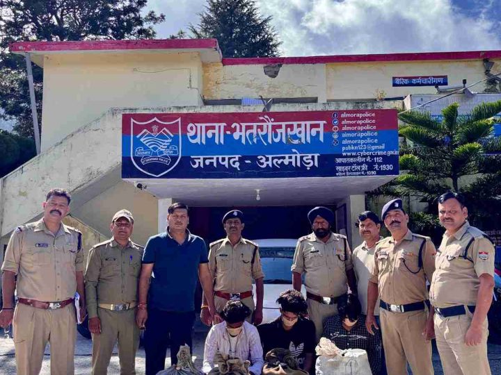 शिकंजा: बिना नंबर प्लेट की कार से 13.63 लाख का गांजा बरामद, तीन तस्कर गिरफ्तार