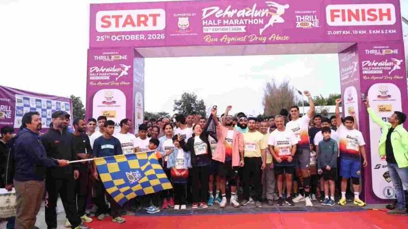 नशे के खिलाफ दौड़ी देहरादून: 13वीं देहरादून हाफ मैराथन में लगभग 1,800 धावकों ने लिया हिस्सा