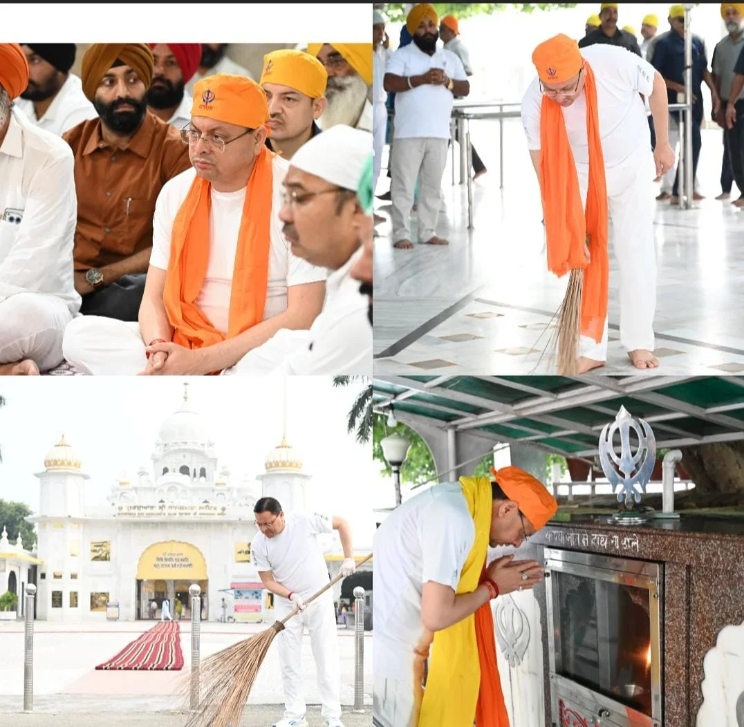 ‘सेवा संकल्प अभियान’ के तहत नानकमत्ता पहुंचे मुख्यमंत्री धामी, स्वच्छता अभियान में किया श्रमदान