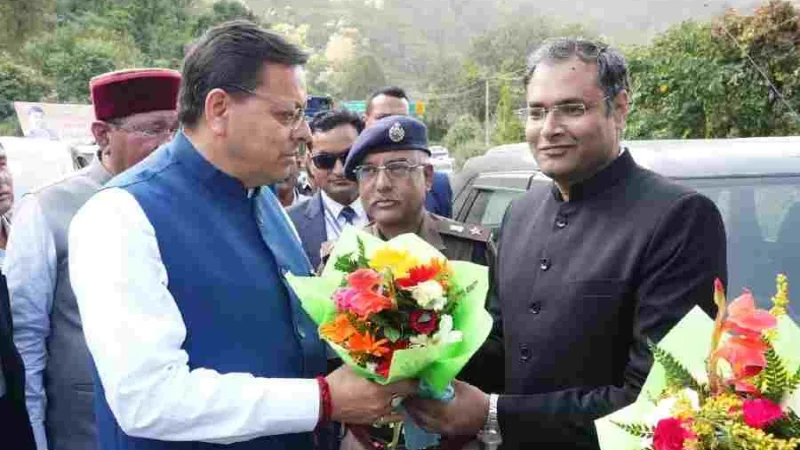 विधानसभा सत्र के लिए गैरसैंण आगमन पर मुख्यमंत्री धामी का भव्य स्वागत
